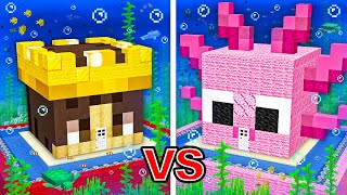 AXY vs MONGO UNDERWATER House Battle in Minecraft [upl. by Ornie]