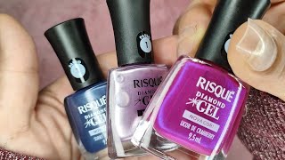 Resenha  Lançamento RISQUÉ DIAMOND GEL Novas cores metálicas [upl. by Mij]