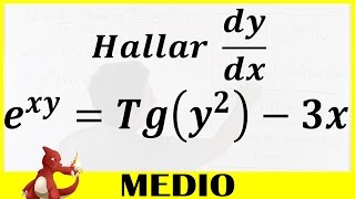 Derivación Implícita  Ej3 Función Exponencial y Trigonométrica  e y Tangente [upl. by Jahdol]