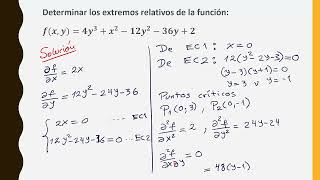 3 2 Extremos de relativos de una función de varias variables [upl. by Yeliah]