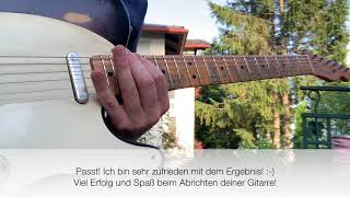 Bünde der Gitarre selber abrichten feilen und polieren Tutorial [upl. by Revned]