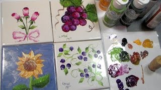 Painting Ceramic Tiles with Folk Art Enamels [upl. by Aremahs]