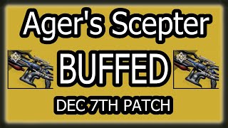 Destiny 2  S15  INSANE BUFF to Agers Scepters catalyst with the Dec 7th patch [upl. by Ahsiuqram]