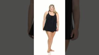 Speedo Plus Size ALine Swim Dress  SwimOutletcom [upl. by Anhoj]