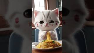 The Cute Cat Loves to eat a lot lot lot but 😱😅 ai dog cute funnyvideo aidog [upl. by Yram451]