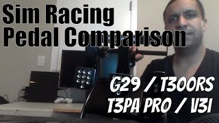 Sim Racing Pedal Comparison  Logitech G29  Thrustmaster T300RS and T3PA  Fanatec V3 Inverted [upl. by Massiw]