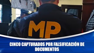 Cinco capturados por falsificación de documentos [upl. by Tiffanie]