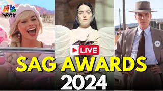 SAG Awards 2024 LIVE 30th Screen Actors Guild Awards  Oppenheimer amp Barbie  Emma Stone  IN18L [upl. by Trella]