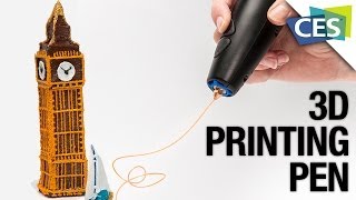 A 3DPrinting Pen that Draws in the Air 3Doodler at CES 2014 [upl. by Prebo]