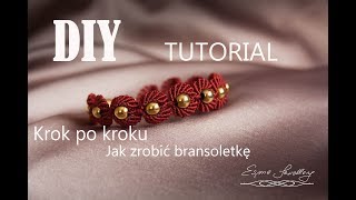 Bransoletka makramowa tutorial  Prosta makrama  Macrame bracelet tutorial DIY  Easy macrame DIY [upl. by Adon858]