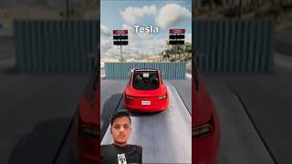 Tesla car vs container gaming beamnghighspeedjump beamngdrive beamdrive beamng beamngaccidents [upl. by Lux]