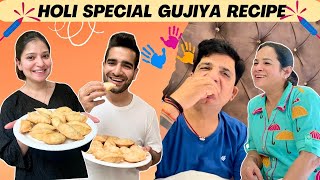 HOLI SPECIAL GUJIYA RECIPE  Mummy Papa ka review  Aman and Iti vlogs [upl. by Earl957]