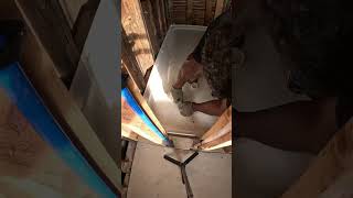 Installing shower pan base with quick set mortar [upl. by Sande]