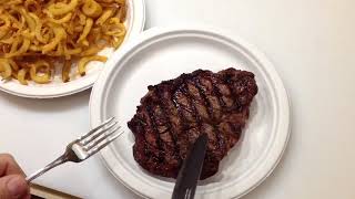 Ribeye Steak on the Big Easy Smoker Roaster Grill and Curly Fires on the Air Fryer [upl. by Bindman369]