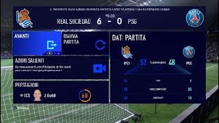 FIFA 22 Modalità Carriera 5 giornata della Uefa ChampionsLeague Real Sociedad PSG [upl. by Oremodlab]