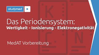 Die Wertigkeit Ionisierung und Elektronegativität von Elementen  MedAT Vorbereitung [upl. by Ardnasyl]