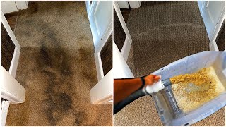 Deep cleaning HEAVILY SOILED carpet for a long time customer [upl. by Lenox929]