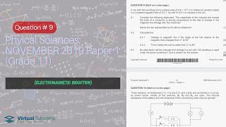 ELECTROMAGNETIC INDUCTION  November 2019  Physical Sciences P1 Question 9 Grade 11 [upl. by Berardo]