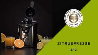 Zitruspresse ZP 3  mit der elektrischen Saftpresse gesunden Saft selber auspressen [upl. by Elakram]