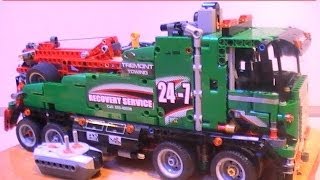 Lego Technic 42008 fully motorized rc Service TruckTow Truck [upl. by Teeter432]