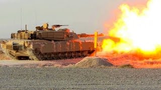 Iraqi M1A1 Tank Live Firing Slowmo [upl. by Marylinda]