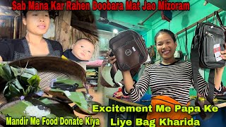 Kiya Karu Apna Maike Jaun Ya Na Jaun🥹Papa Ke Liye Bag Kharida Mandir Me Food Donate Kiya🙏 [upl. by Berthoud]