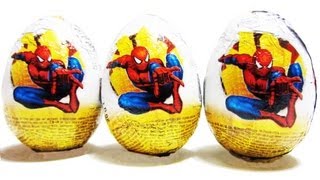 3 SpiderMan Surprise Eggs Unboxing Kinder Surprise like Chocolate Zaini Surprise Eggs Cool Toys [upl. by Macri]