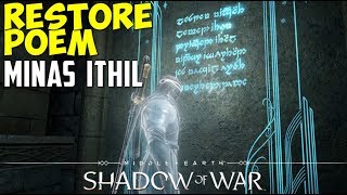 Restore Poem  Ithildin Door  Minas Ithil  MiddleEarth Shadow of War [upl. by Ethelbert]