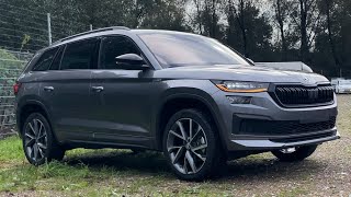 Skoda NEW Kodiaq 2023 Sportline in 4K Graphite Grey Metal 20 Inch Vega Walk around amp detail inside [upl. by Sedinoel]