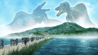 100 People try to Survive A Dinosaur Island [upl. by Aniat]