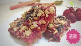 Low FODMAP Raspberry Rhubarb Crumb Bars Recipe [upl. by Hilaria]