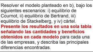 ECONOMÍA  Presentación de resultados de los modelos de duopolio parte 7 [upl. by Yim]