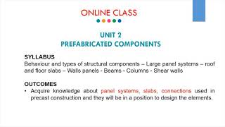 Prefabricated structures  Unit 2 Prefabricated components Part 1 Lecture in tamil  Revision [upl. by Husain]