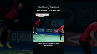 T Kamura  K Sonoda and M Gideon  K Sukamuljo at World Superseries Finals 2017 Set 3 P5 [upl. by Morita795]