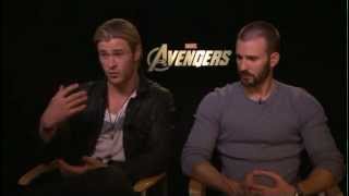 Big Fun Movies  Interview with Chris Evans amp Chris Hemsworth The Avengers [upl. by Ebanreb]