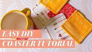 DIY  Learn How to Sew Coasters  Sewing Pattern and Tutorial [upl. by Weidman]