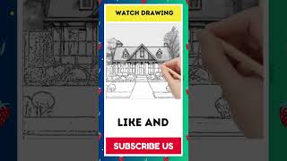 Learn How to draw house sketch on paper tutorial  Easy House drawing  Step by Step draw  House [upl. by Cornwall]