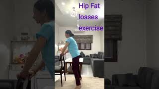 Hip Fat Loss Exercise At Home fitness yoga yogaworkout health weightloss hipfatloss [upl. by Aissatan]