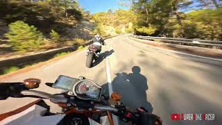 KTM SUPER DUKE VS YAMAHA R6 On Twisty Road [upl. by Kafka703]