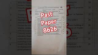 BED Paper 8626  Teacher Education in Pakistan  Past Paper exam [upl. by Eob]