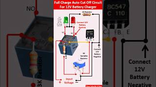 Full Charge Auto Cut OFF Circuit for 12V Battery Charger  12V Battery Overcharge Protection Circuit [upl. by Trent]