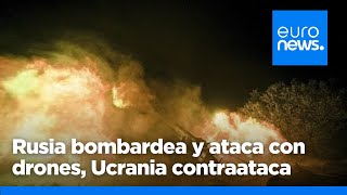 Rusia bombardea Kiev con drones por segunda noche consecutiva y Ucrania contraataca [upl. by Ellecram49]