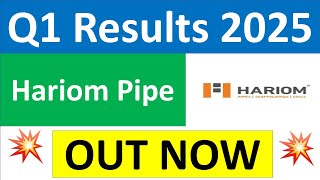 HARIOM PIPE Q1 results 2025  HARIOM PIPE results today  HARIOM PIPE Share News  HARIOM PIPE Share [upl. by Aneba]