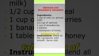 Delicious and Healthy Oatmeal and Strawberry Smoothie Recipe [upl. by Atinoj]