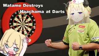 Eng Tsunomaki Watame  Watame Destroys Haachama at Darts [upl. by Nyar292]