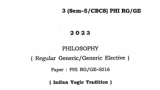 BA 5th Semester Philosophy Question Paper 2023  PHIRGGE5016  GU [upl. by Dnalra]