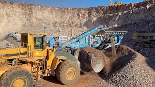 Volvo L330 Loader Terex Crusher Caterpillar Dumper  SotiriadisLabrianidis Quarry Works 4k [upl. by Nylesoy]