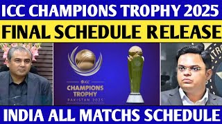 FINAL SCHEDULE ICC CHAMPIONS TROPHY 2025 NOVEMBER 11 BIG NEWS [upl. by Faso36]