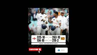 Eng vs Sri 3rd test Sri won by 8 wickets sri eng cricket srivseng [upl. by Guild]