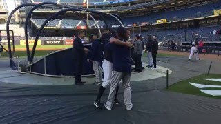 Alex Rodriguez plays with Robinson Canos hair amp steals his hat [upl. by Enelyad]